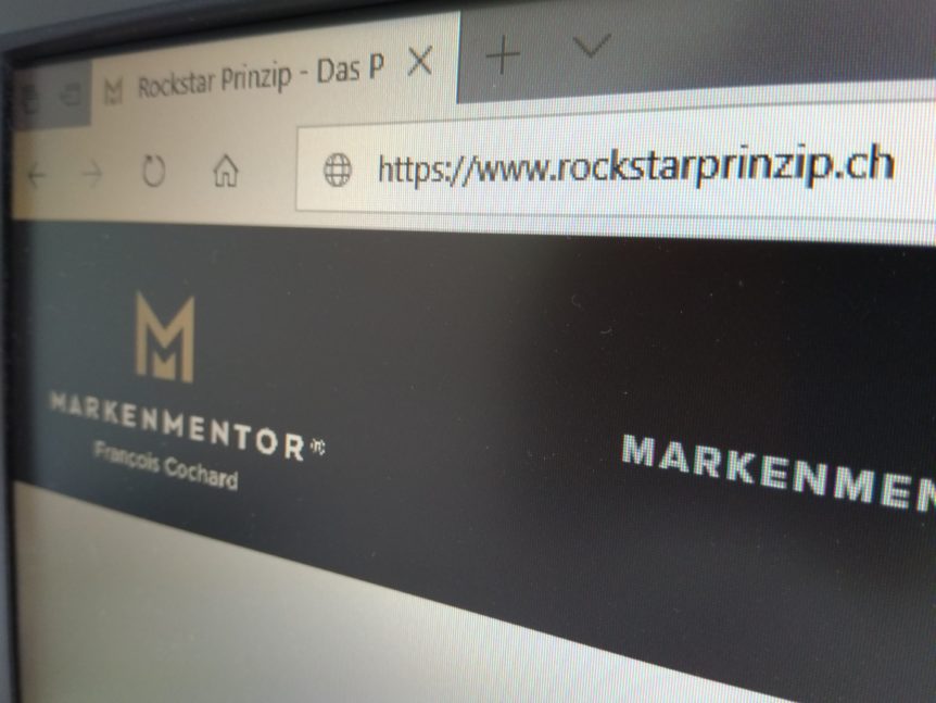 Screenshot Webseite rockstarprinzip.ch – Markenregistrierung Blog